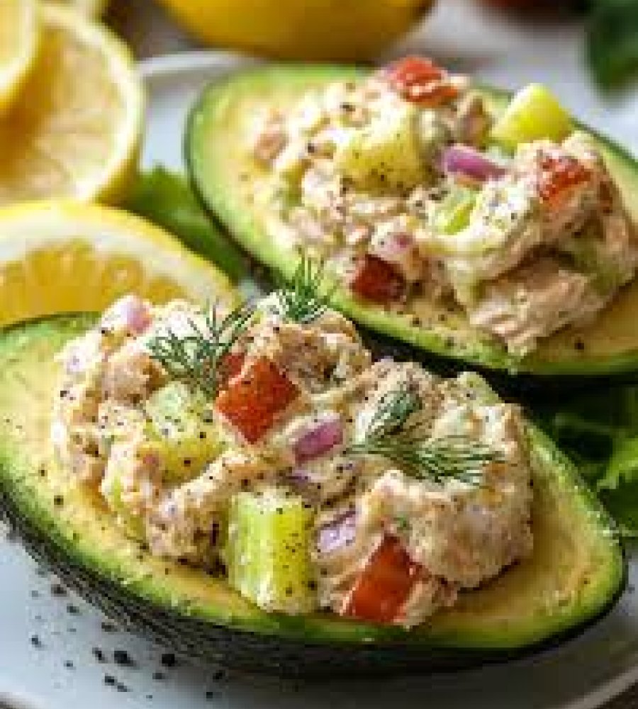 Chicken and Avocado Stuffed Avocados